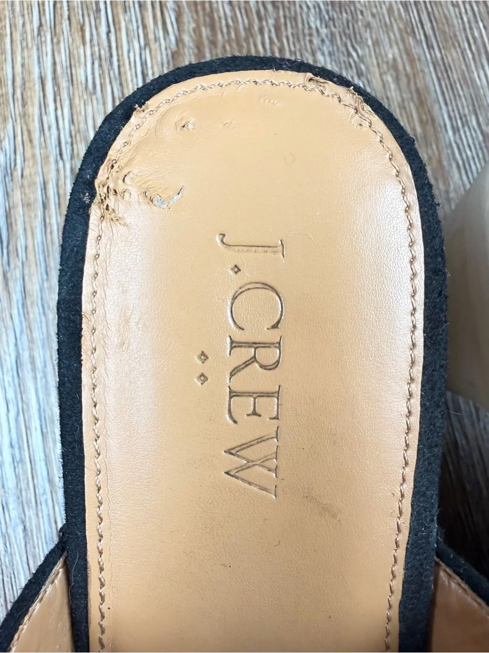 J.Crew Suede Braided Platform Clogs Black Silver Studded Wood Heel BJ249 | 6.5